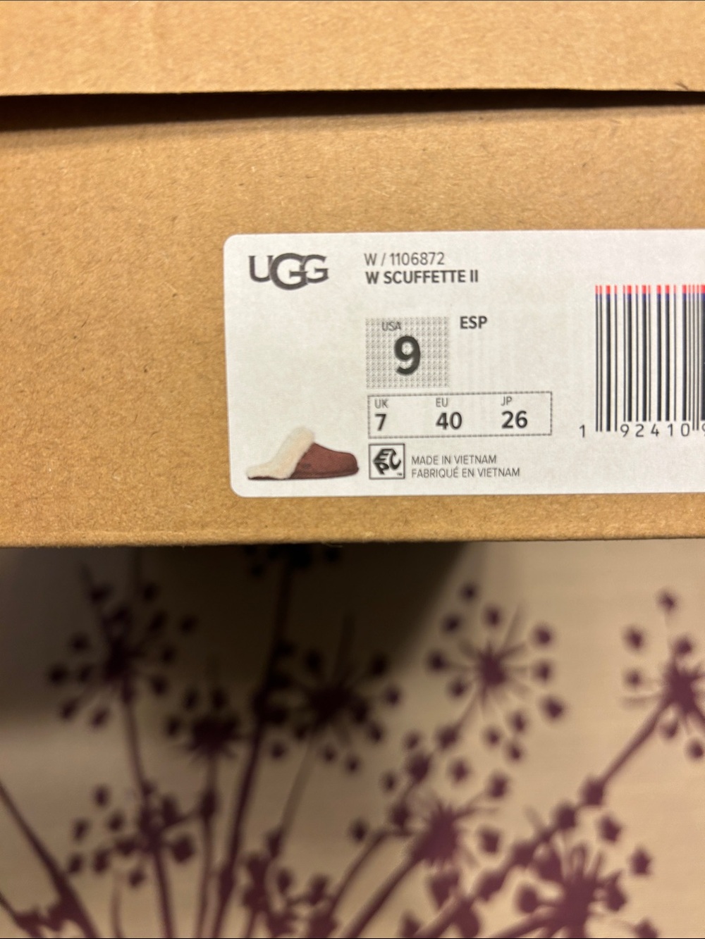 UGG Brown Suede Sheepskin-Lined Slip-On Slipper - Picture 9 of 10